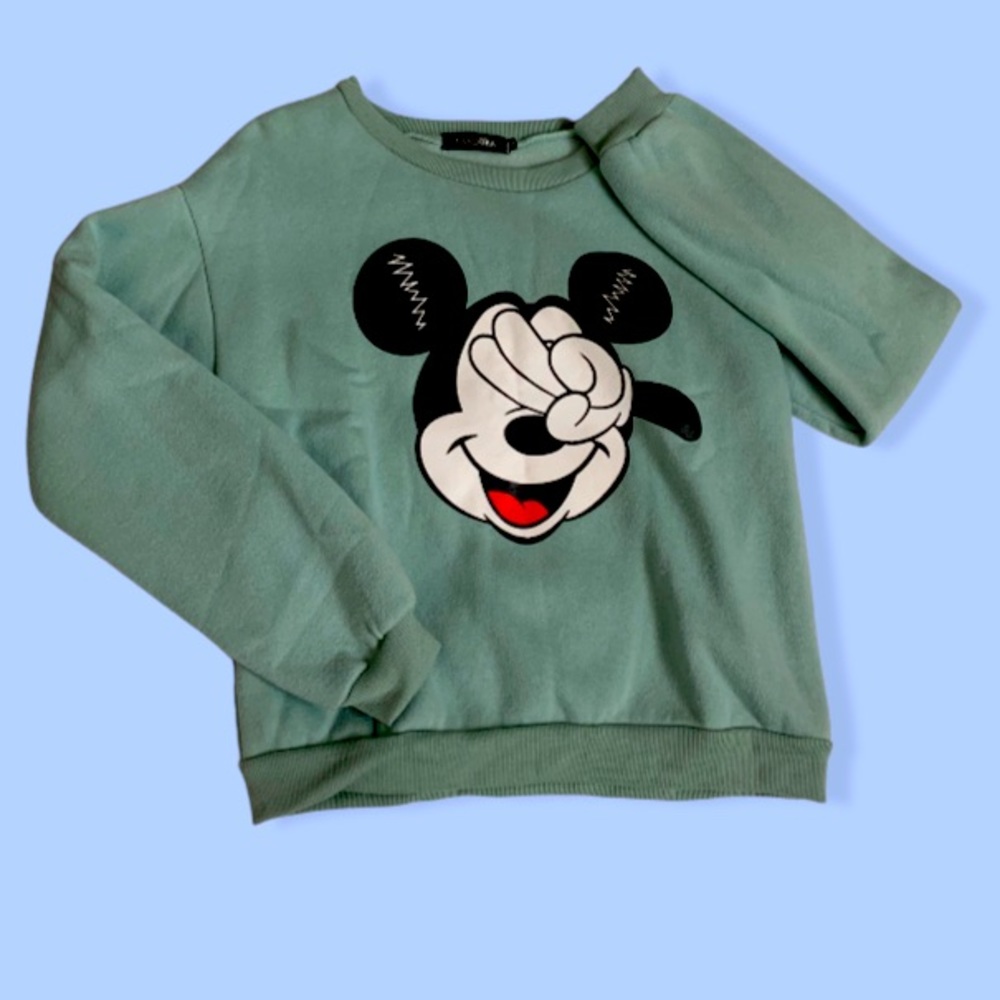New Mickey Mouse Sea Green Sweater (Small/Unworn)
